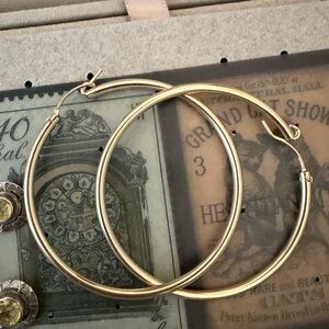 New OS Vintage gold filled large 2” hoop earrings